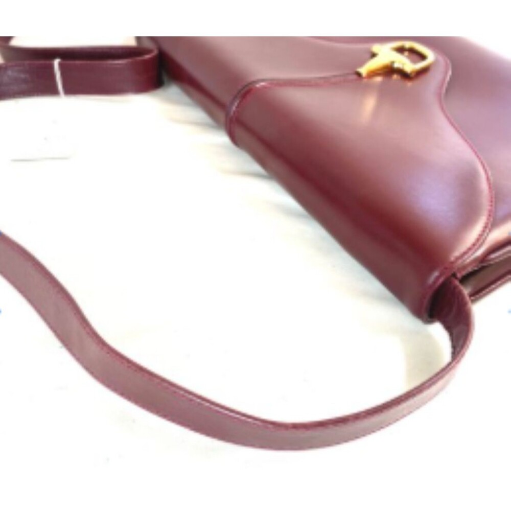 GUCCI Shoulder Bag Burgundy Leather 1955 Horsebit Gold Hardware Vintage - Picture 6 of 9